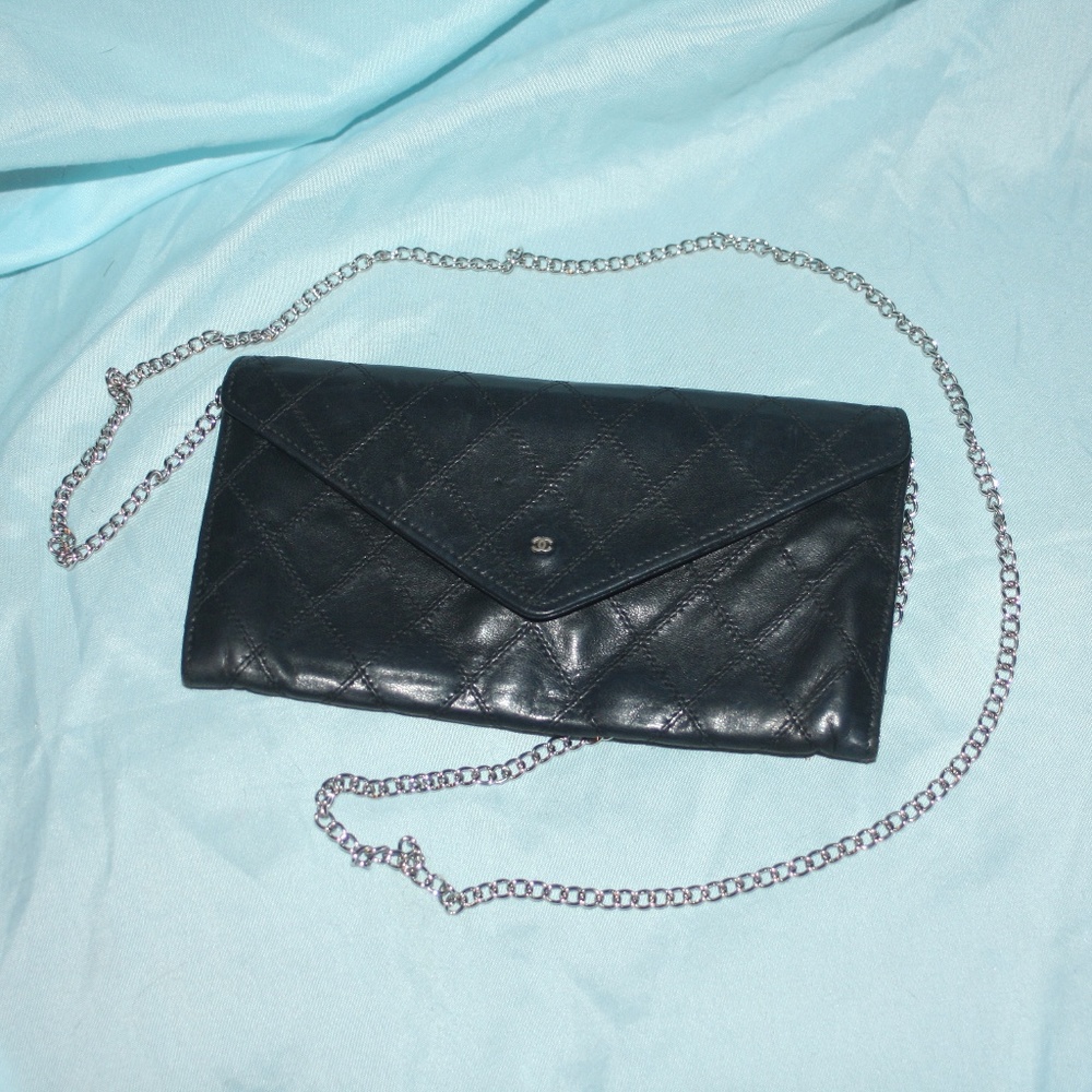 Chanel Long Quilted Lambskin Wallet Chain added